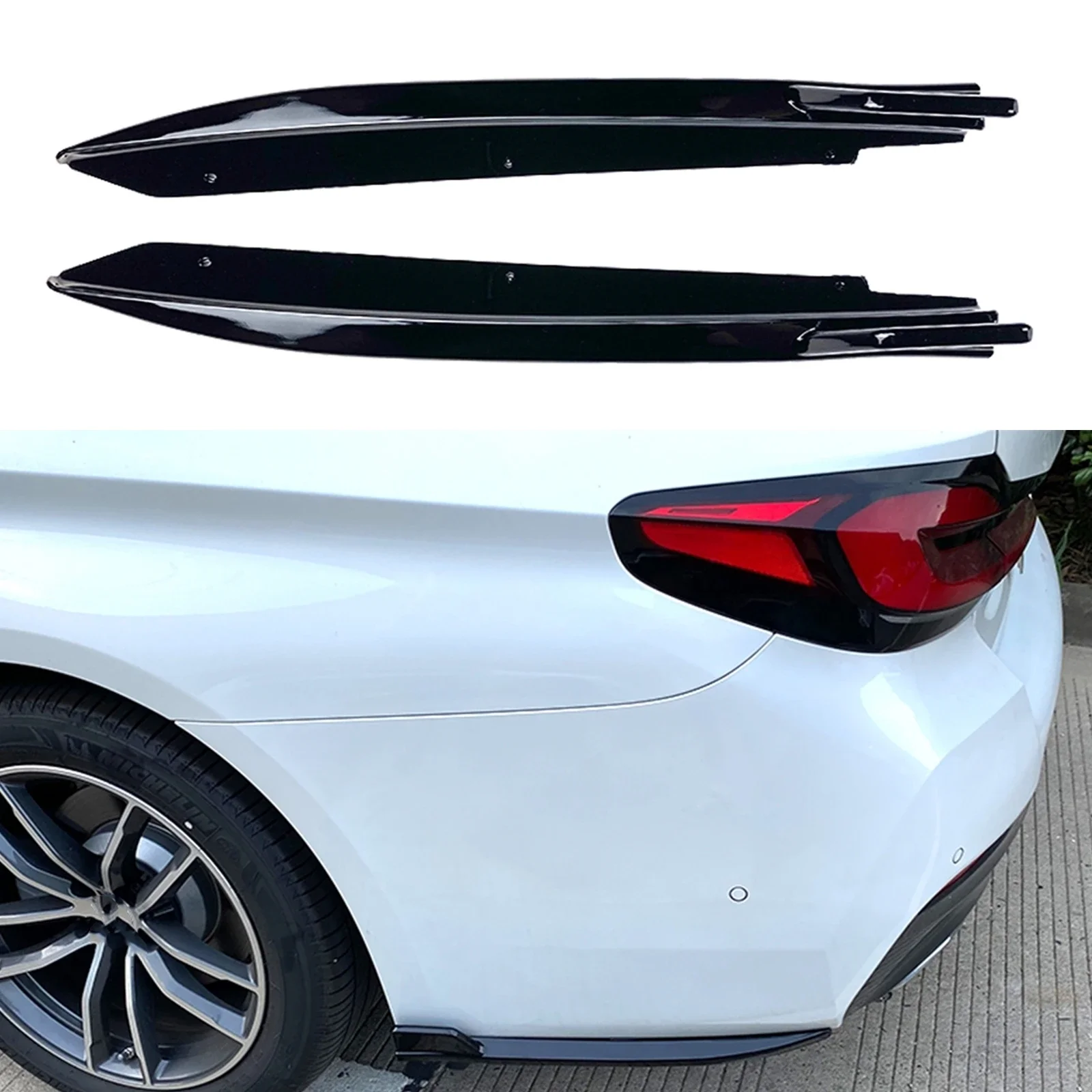Car Rear Bumper Side Splitter Cover Boot Lower Spoiler Guard Spoiler Trim For BMW 5 Series G30 M-Tech 525i 530i 540i -