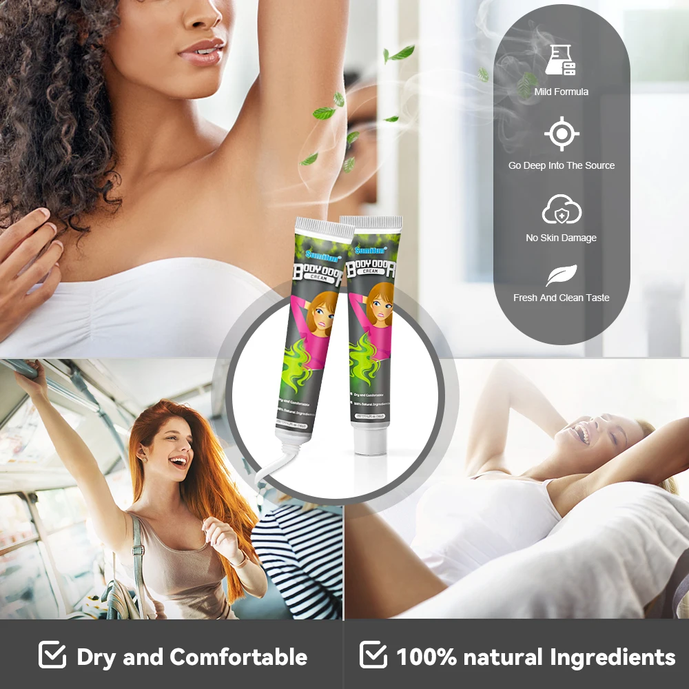 Body Odor Sweat Deodorant Ointment Lasting Removal Underarm Odor Sweating Deodorizer Eliminate Bad Smell Antiperspirant