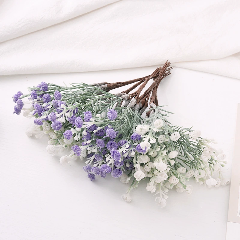 6 Stück gefälschte Pflanzen Kunststoff Gypsophila Silvester Weihnachts dekoration Vasen für Hausgarten Gras Hochzeit künstliche Blumen