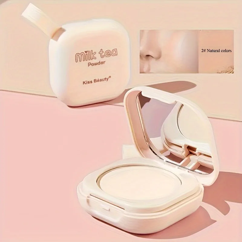 Milk Tea Waterproof Compact Powder - Full Coverage Matte Setting Powder