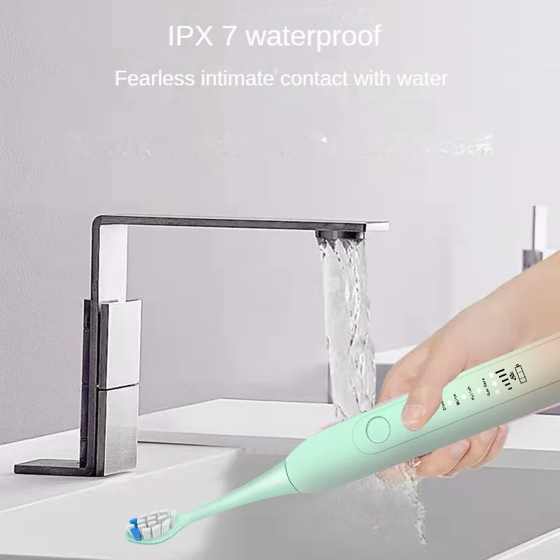 IPX7 2H Wireless Charging Toothbrush with Travel Case Dupont Soft Bristles Sonic Electric Holder Teeth Whitening 12 Modes Brush