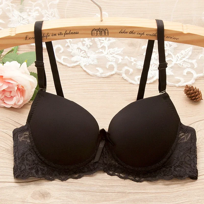 Sexy Lingerie Push Up Bra Top Chest Lace Bra Student Small Chest