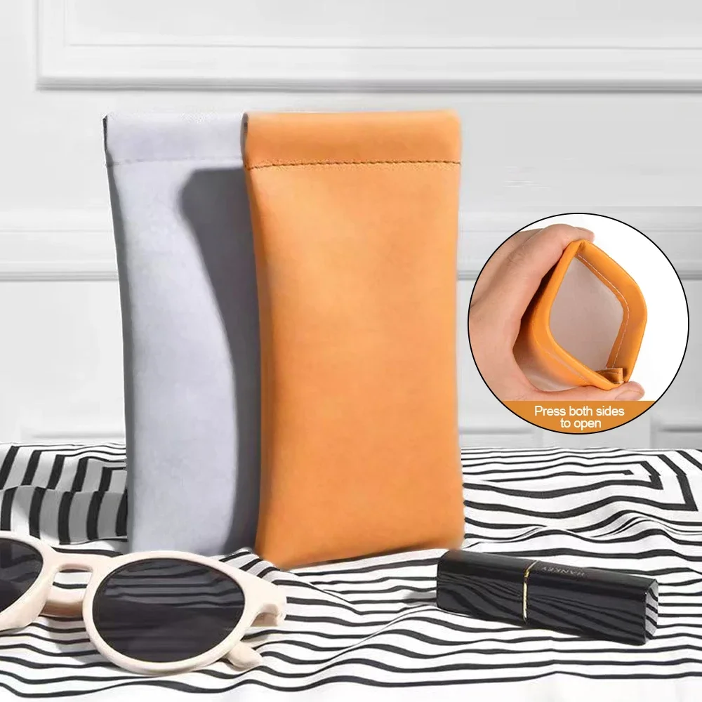 Multicolored Soft PU Leather Unisex Eyewear Storage Pouch