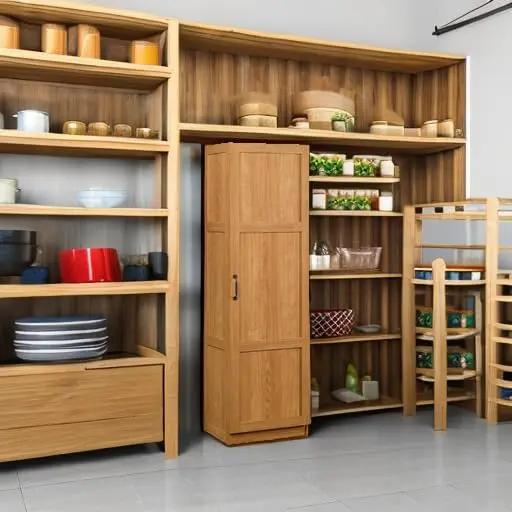 Storage Pantry cabinets, L: 17.99" x W: 13.94" x H: 60.00", Highland Oak finish