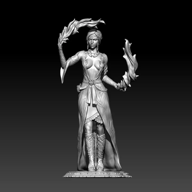 

1/24 1/18 Resin Model Kits Female Witch Figure Unpainted Sculpture No Color RW-1134