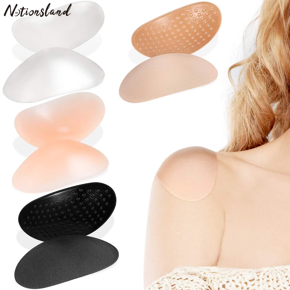 1Pairs Shoulder Push-up Pads Soft Silicone Adhesive Shoulder Pads Anti-Slip Enhancer for Unisex