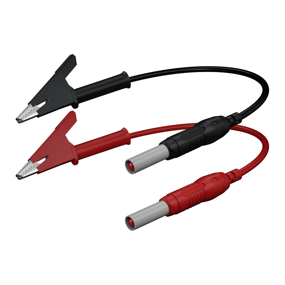 4MM Retractable Safety Banana Plug to Alligator clips Test Lead 1M Nickel Plated Copper Banana Plug J.70019B