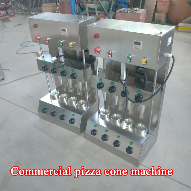 110V 220V 4 Moulds Ice Cream Pizza Cone Baking Molding Machine Pizza Cono With Rotary Oven Optional