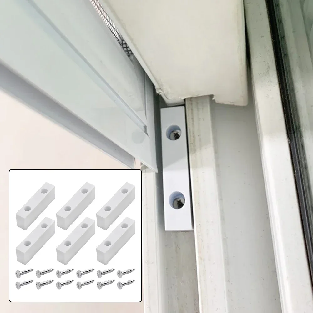 Sliding Door and For Window Lock Block Limiter Durable PP Material Adjustable Ventilation Enhanced Safety Pack of 6