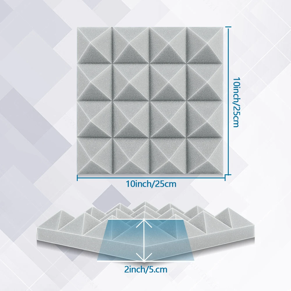 Sound Absorbing Wall Panel 6/12/24Pcs Acoustic Foam Self Adhesives Decor Studio Echo Canceling Treatment For Game Room Cinema soundproof foam