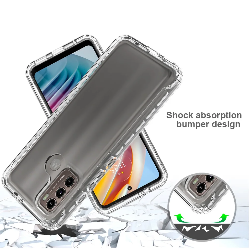 Cover Motorola Moto E20, con Protezione per Schermo Incorporata, 360° Gradi Rugged Trasparente Custodia Antiurto AntiGraffio Silicone Protezione