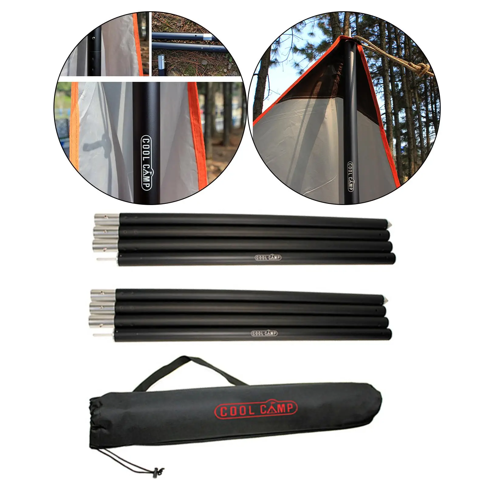 

1.1" Tent Tarpaulin Poles Aluminum Poles Collapsible Install