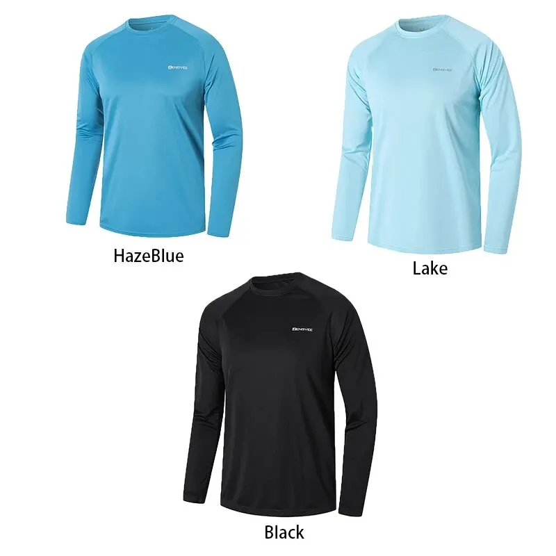 Мужские свободные футболки с длинным рукавом UPF 50 +, солнцезащитные ...