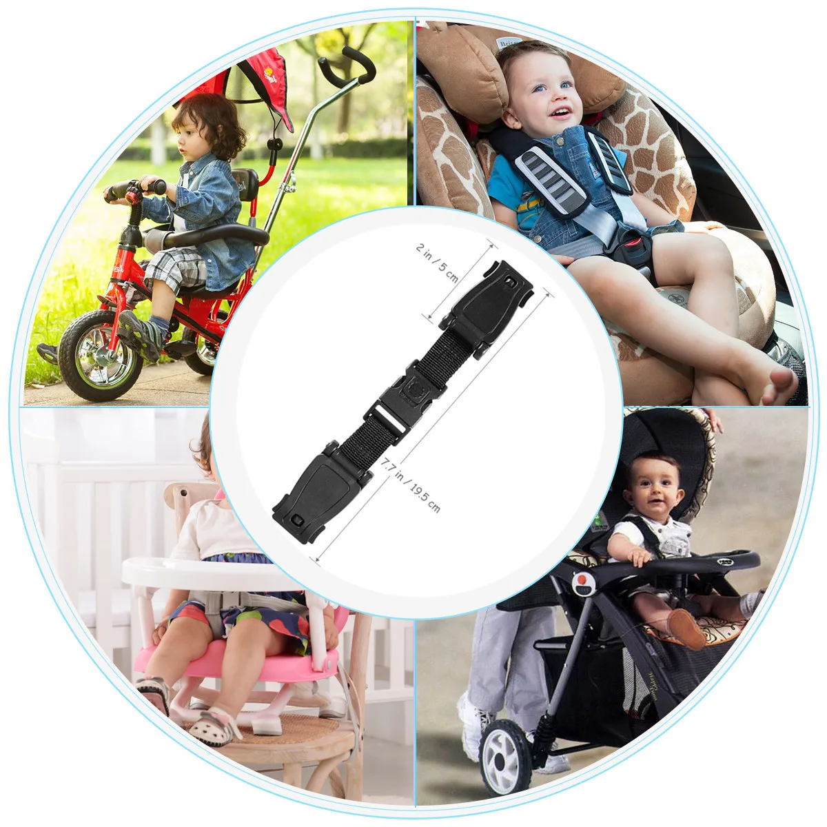 Ganci Per Cintura Di Sicurezza Auto Bambini - Confezione Da 2 Per Seggiolini E Passeggini - Foto 4