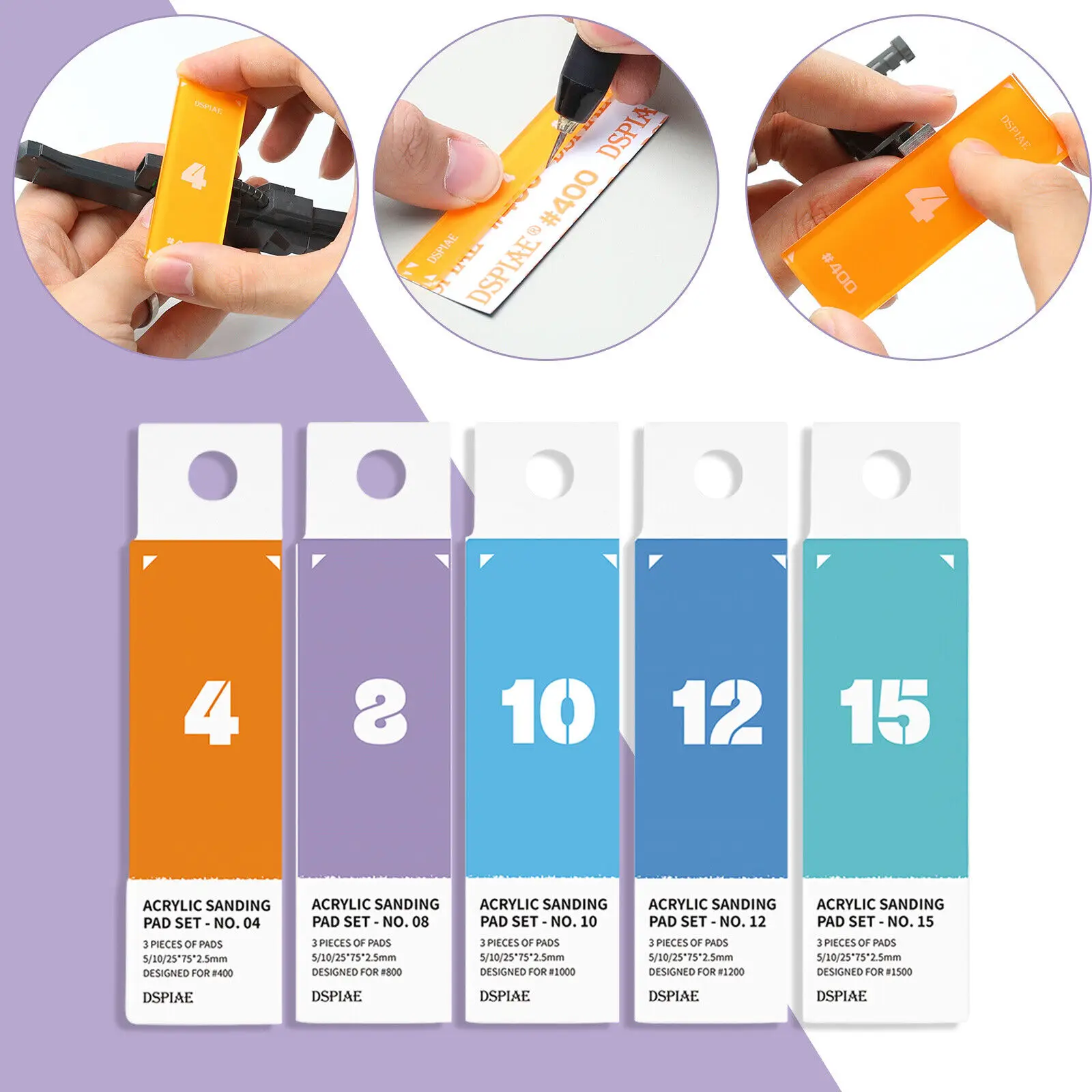 

3PCS PT-SP Acrylic Sanding Pad Sanding Paper Grinding Polishing Set For GK Military Model Combo