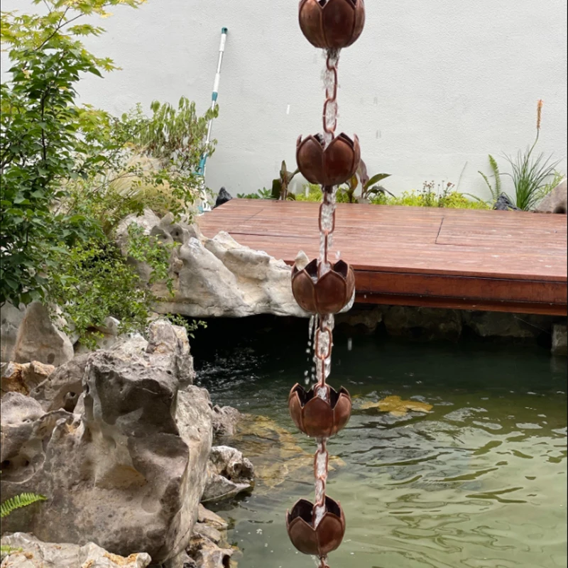 2.6m Copper Rain Bell Drainage Chain