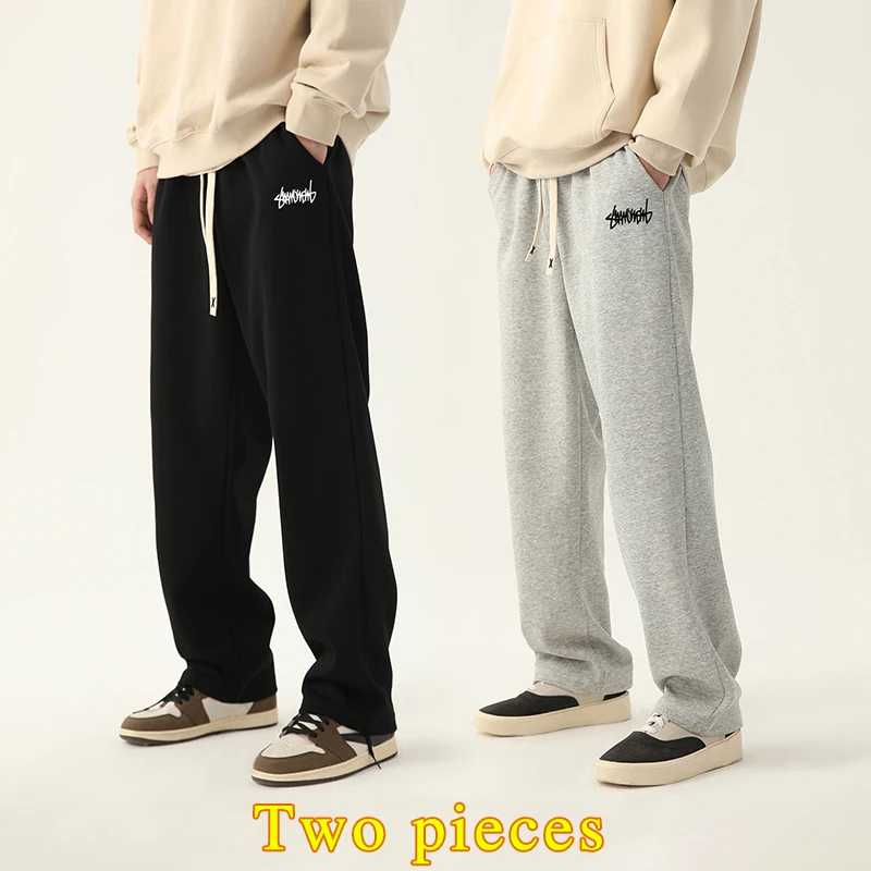 Men’s Graphic Drawstring Waist Sweatpants, Regular Fit Casual Pocket Straight Leg Pants for Daily Wear, Men’s Bottoms for Season Men’s Graphic Drawstring Waist Sweatpants, Regular Fit Casual Pocket Straight Leg Pants for Daily Wear, Men’s Bottoms for Season