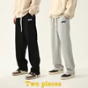 Men's Graphic Drawstring Waist Sweatpants, Regular Fit Casual Pocket Straight Leg Pants for Daily Wear, Men's Bottoms for Season 1