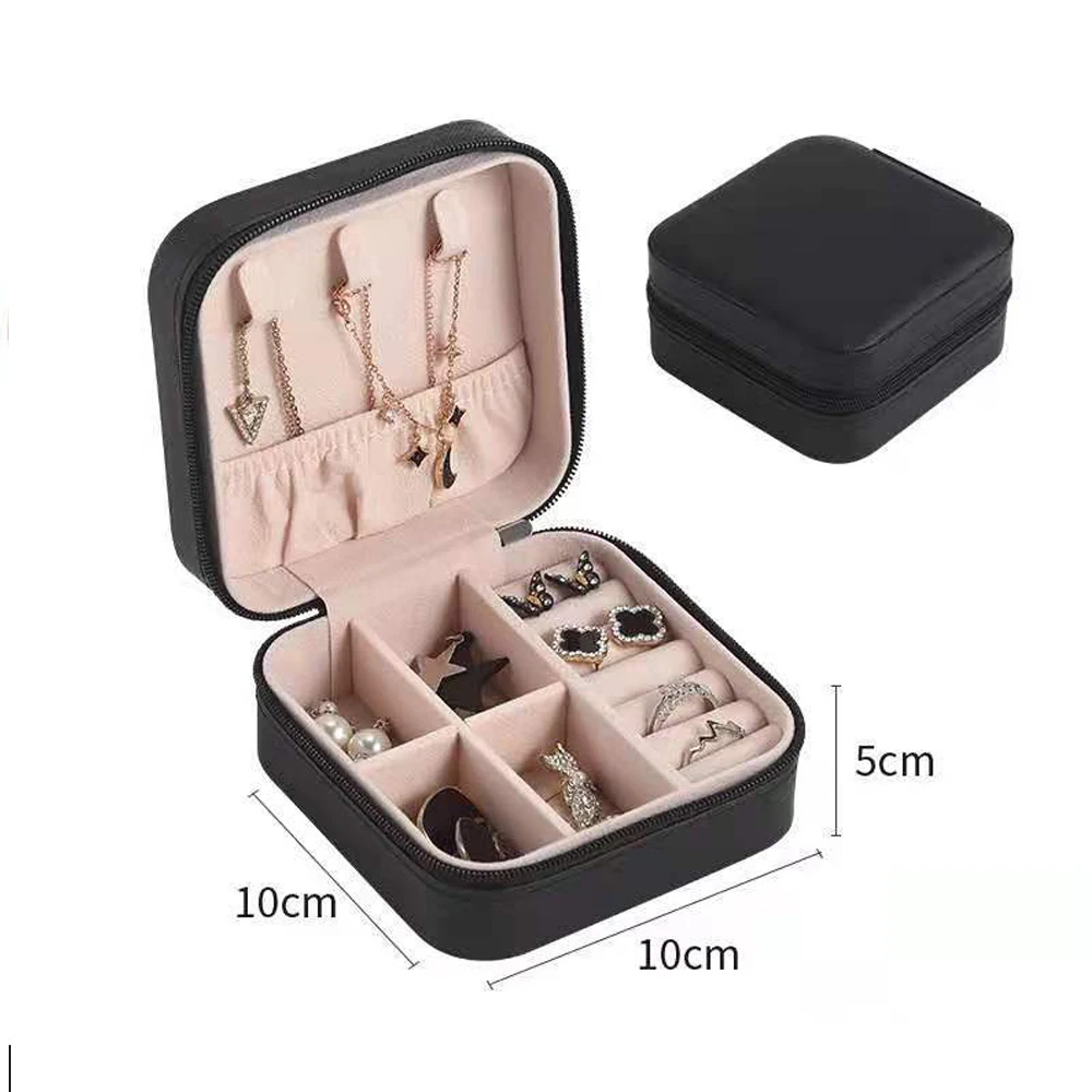 1Pcs PU Leather Double Layer Multifunctional Waterproof Jewelry Storage Box Travel Portable For Ring Earrings Necklace Bracelet