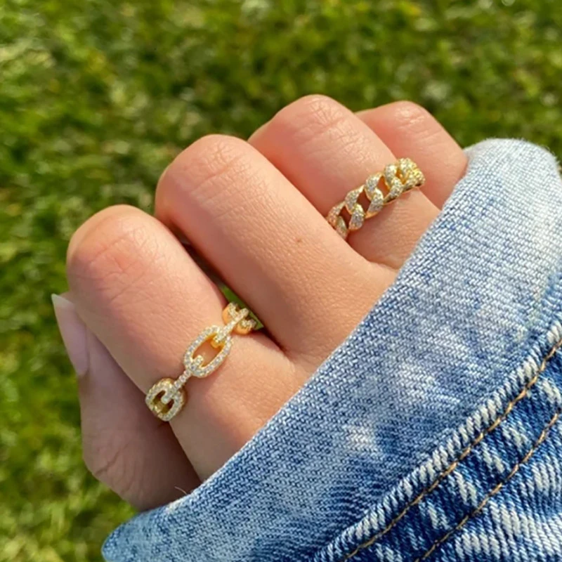 Anillo de cubanos de hombres y mujeres, joyería Hippie con microincrustaciones de circonita, accesorios Punk Rock, regalo OHR069|Anillos| AliExpress