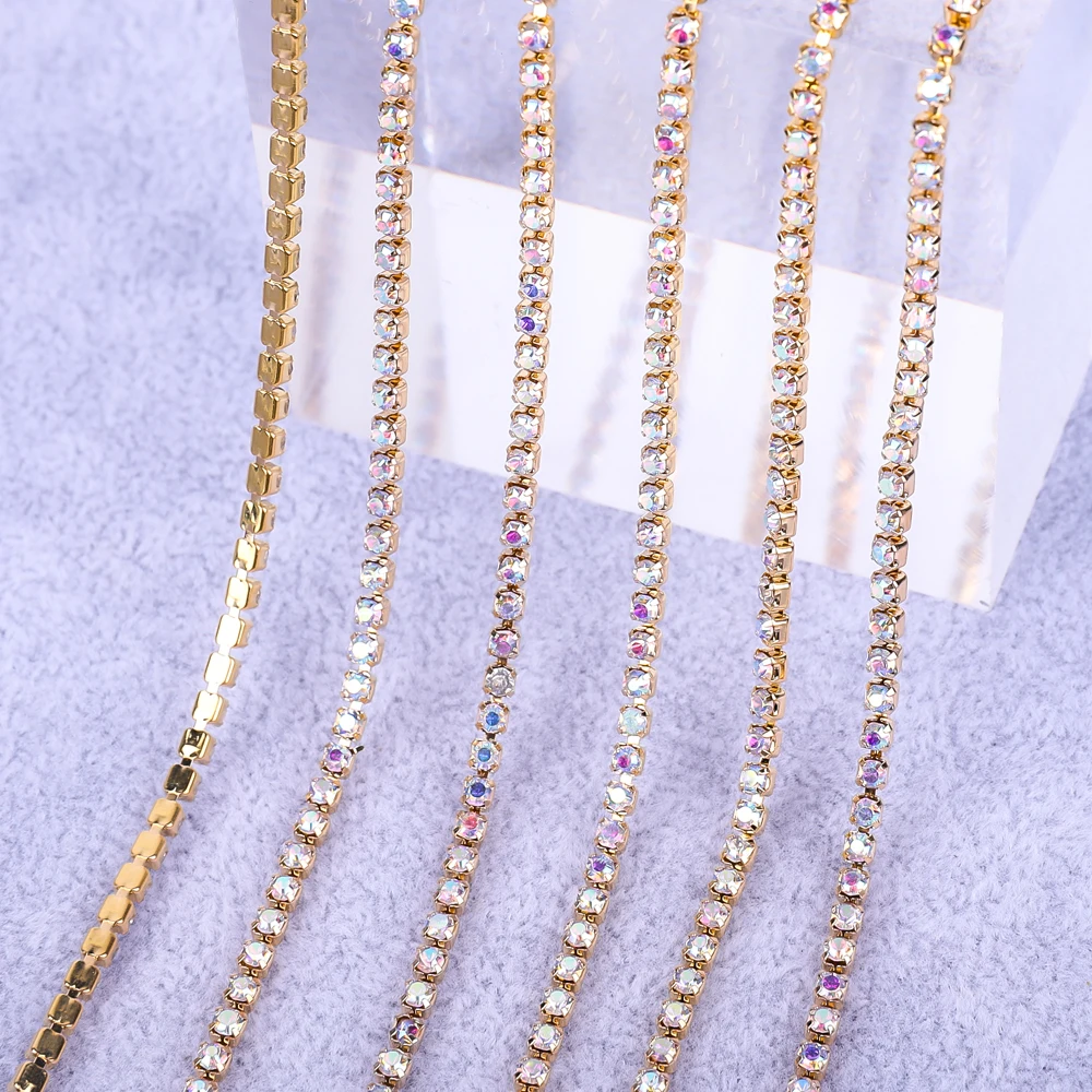 Elegant Gold Crystal Rhinestone Chain Decoration