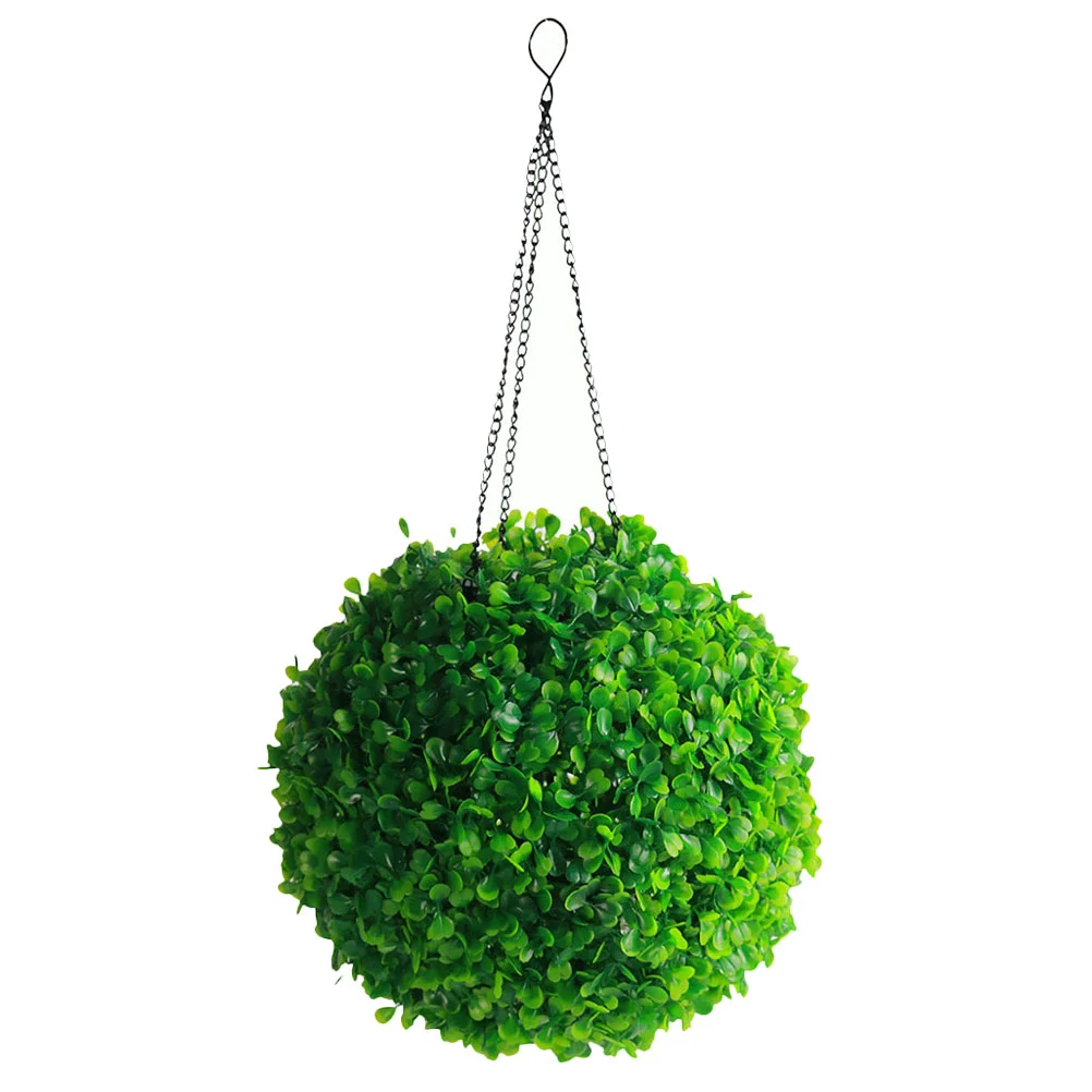 

Artificial Topiary Ball Solar Powered Pre-Lit Faux Boxwood Hanging Sphere Plants Light Plant Shrub Front Porch Home Office Decor