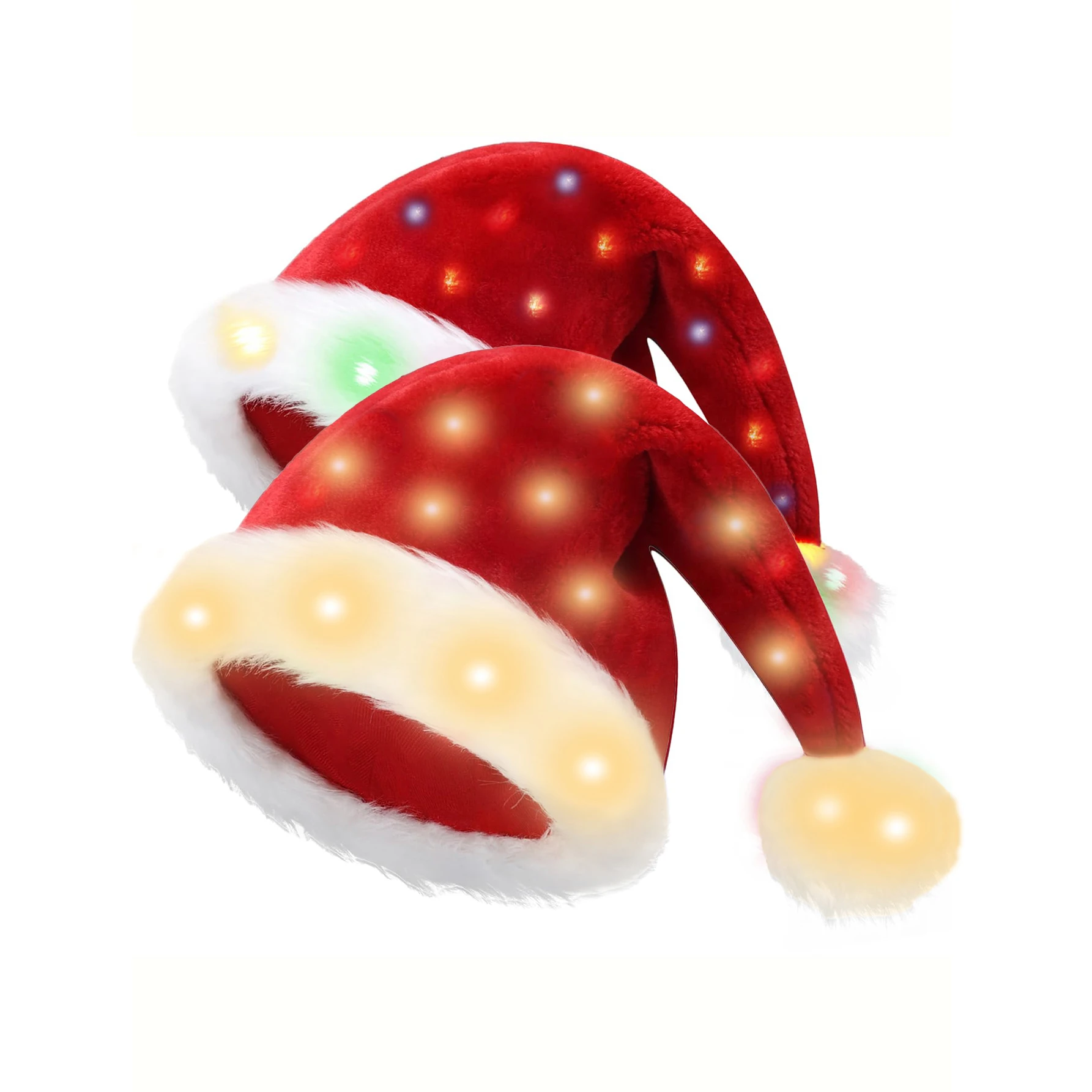 1pc lit santa hat, santa hat christmas party costume colorful glitter hat adult christmas party gift ornaments