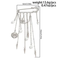 Multi-Functional Evil Eye Brooch Chain Tassel Anklet Pant Pin Faux Pearl Adjustable All-Match Gothic Jewelry for Women Wholesale 6