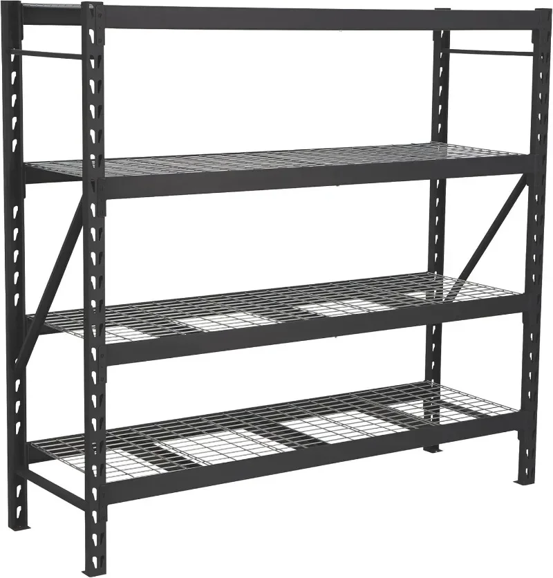Ironton 4-Tier Industrial Shelving Rack - 77in.W x 24in.D x 72in.H 4