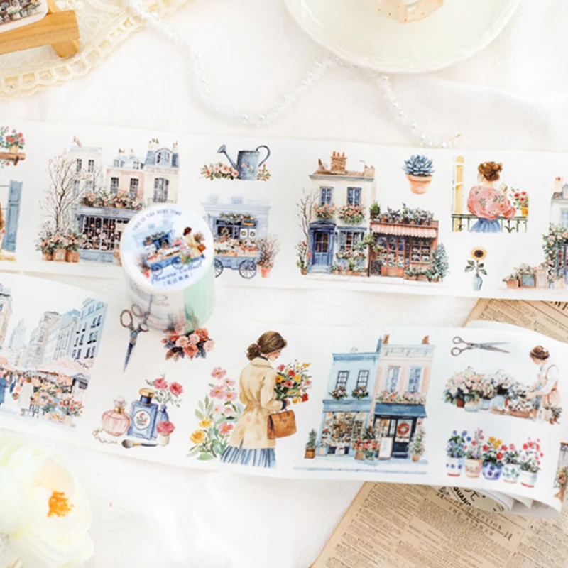 Mr Paper 2rolls Bits and Pieces Everyday 시리즈 Washi 다이 컷 풍경 테이프 DIY 핸드북 재료 콜라주 달력 일기 카드