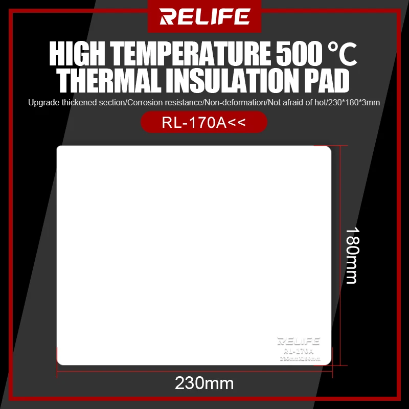 NEW RELIFE RL-170A/B/C High Temperature Heat Insulation Pad Various Sizes