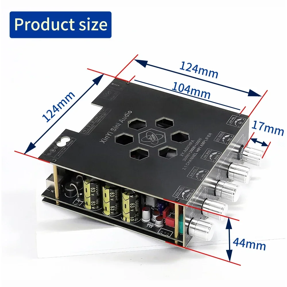 300W*2+600W TPA3255 Bluetooth Power Amplifier Board 2.1 Ch Class D USB Sound Card Subwoofer Theater Audio Stereo Equalizer Amp 6