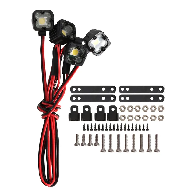 INJORA RC Car Bright LED Lights Headlight Spotlight for 1/10 RC Crawler Axial TRX4 TRX6 SCX10 90046 Wraith Redcat Gen8 6