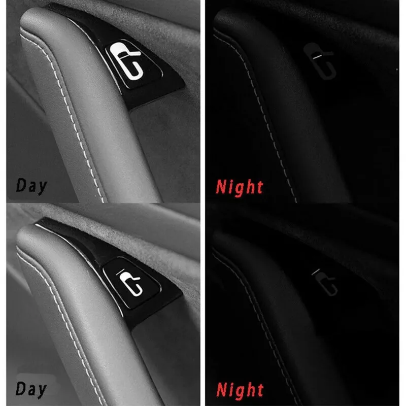 Car Door Open Exit Button Sticker for Tesla Model 3 Y Luminous Stickers Reminder