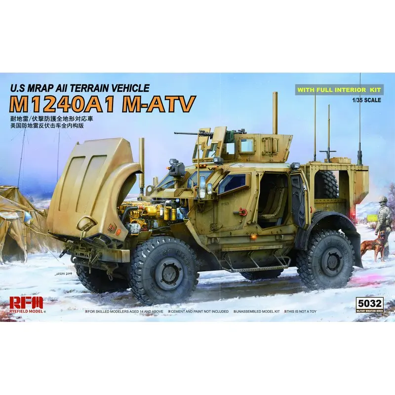 Rye Field Modello Rfm Rm5032 1/35 U.S Mrap Veicolo Fuoristrada M1240A1 Kit Modello In Scala M-Atv