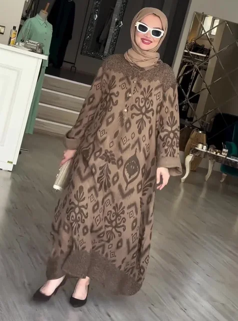 Ramadan Eid femmes musulmanes Robe imprimée Jalabiya arabe longue Robe Abaya dubaï saoudien robes maroc caftan Abayas robes modestes