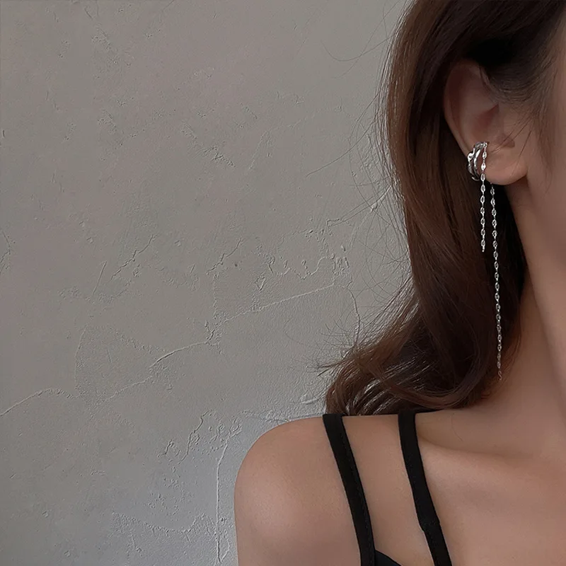 Ella Shea Long Tassel Chain Earrings