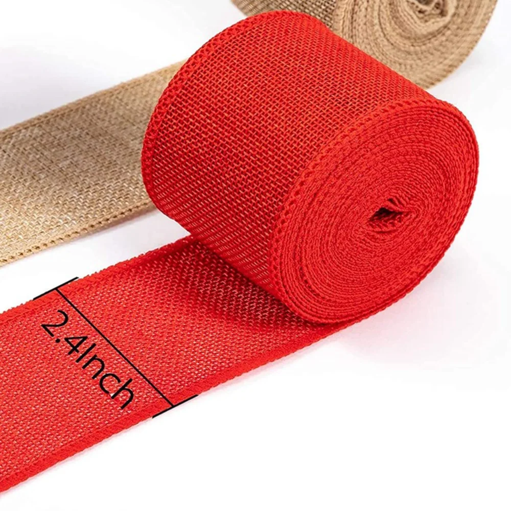 3M/Roll 6cm Burlap Ribbon Colorful Natural Jute Ribbon Jute Fabric for DIY Christmas Wrapping Crafts Wedding Decoration ribbon decoration ribbon supplies wrapping ribbon christmas ribbon jute ribbon