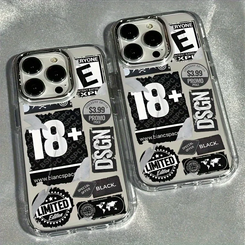 Eine stilvolle, leichte, hochwertige Handyhülle mit transparentem galvanisiertem Rahmen, geeignet für iPhone 17/16 Pro Max/15/14 Plus/13/12/11, stoßdämpfend, rutschfest, leicht, modisches und trendiges Design, Unisex.
