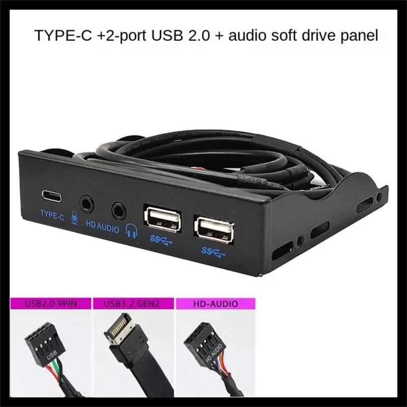 

3,0 Передняя панель для ПК USB 3.1 Type C + 2x USB3.0 + 2x USB2.0 Hub + аудио 3,5 мм + микрофон для наушников 5,25 дюйма-ROM Drive Bay