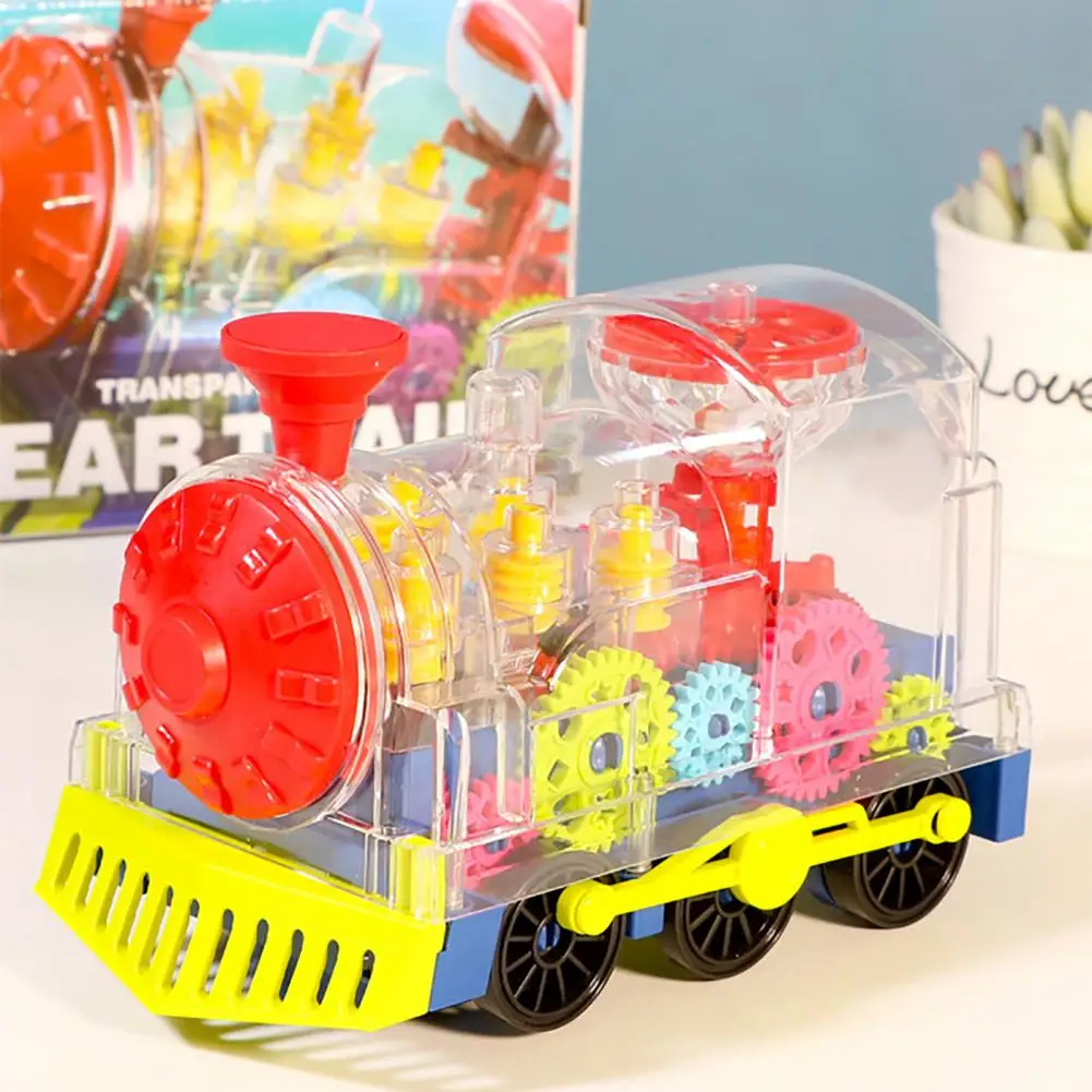 

Light Up Train Toy Electric Educational Crawling Toy with Music Flashing Lights Christmas Gift for Toddlers