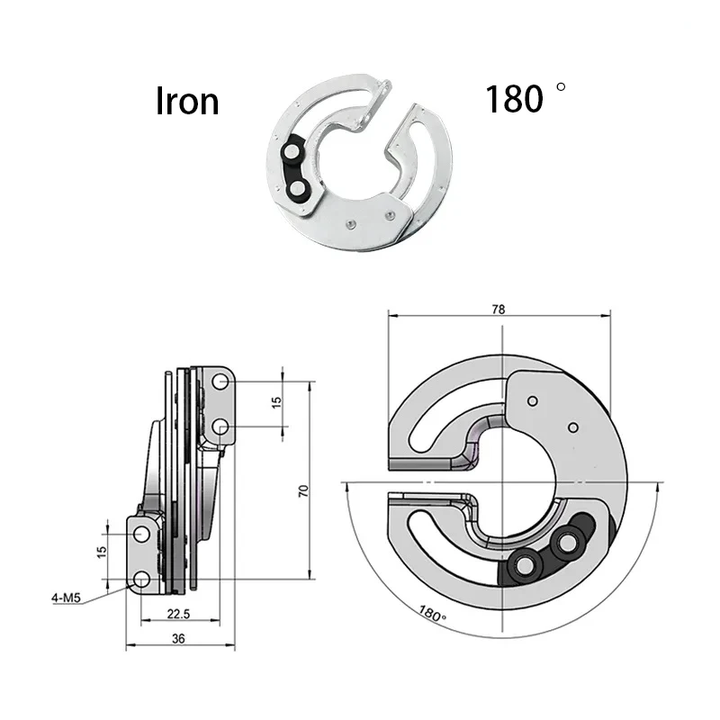 Concealed Sector Sliding Hinge Rotary Door Hinge Of 180 Degree Limit