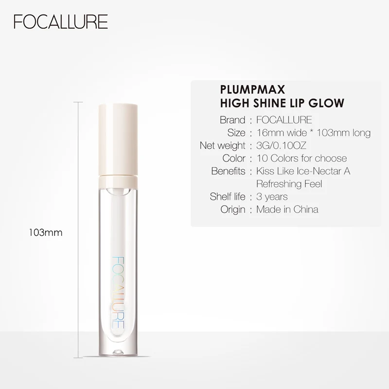 Lip Makeup Lip Glaze Lip Tint Lip Gloss Lip Lacquer FOCALLURE Makeup Lip Gloss Moisturizing Long Lasting Juicy Jelly Lip Tint 16 Colors Shiny Transparent Lipgloss Women's Cosmetics