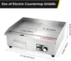 Commercial Electric Griddle 22'' Flat Top Grill Countertop Griddle 3000W 110V Stainless Steel Teppanyaki Grill Large Griddles fo 5