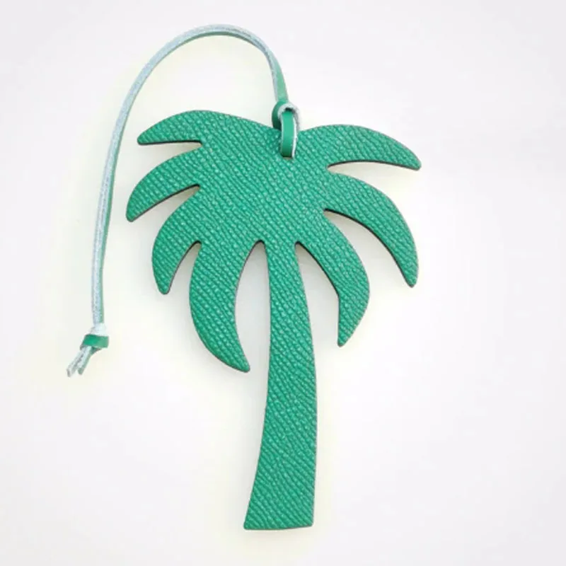 Coconut tree monochrome pattern women's good-looking bag pendant small accessories genuine leather keychain pendant 2