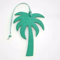 Coconut tree monochrome pattern women's good-looking bag pendant small accessories genuine leather keychain pendant 2