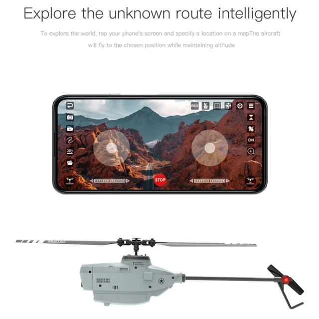 RC ERA C127 2.4GHz Drone 720P Camera 6-Axis Altitude Hold Optical Flow Localization Flybarless RTF Sentry Helicopter 5