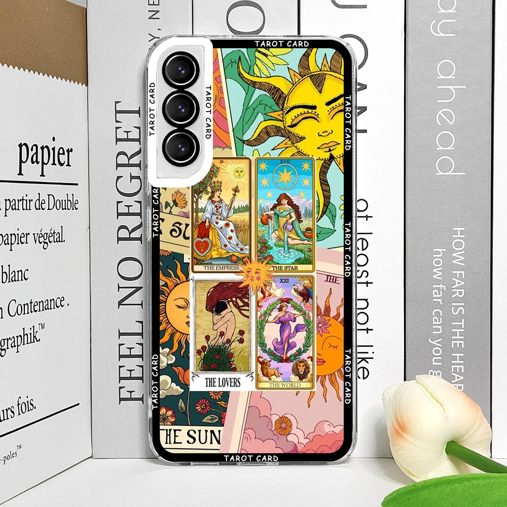Mystical Witch Tarot Card Collage Clear Soft Phone Case