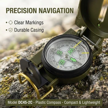 Professional Waterproof High Precision Metal Compass for Outdoor Sports Hiking Mountaineering Military Army Outdoor Gadget 2