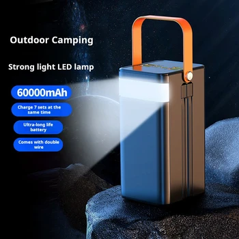 Power Bank portatile 30000mAh 60000mAh 120W Stazione di alimentazione di emergenza a ricarica rapida con caricatore LED per campeggio domestico e telefono